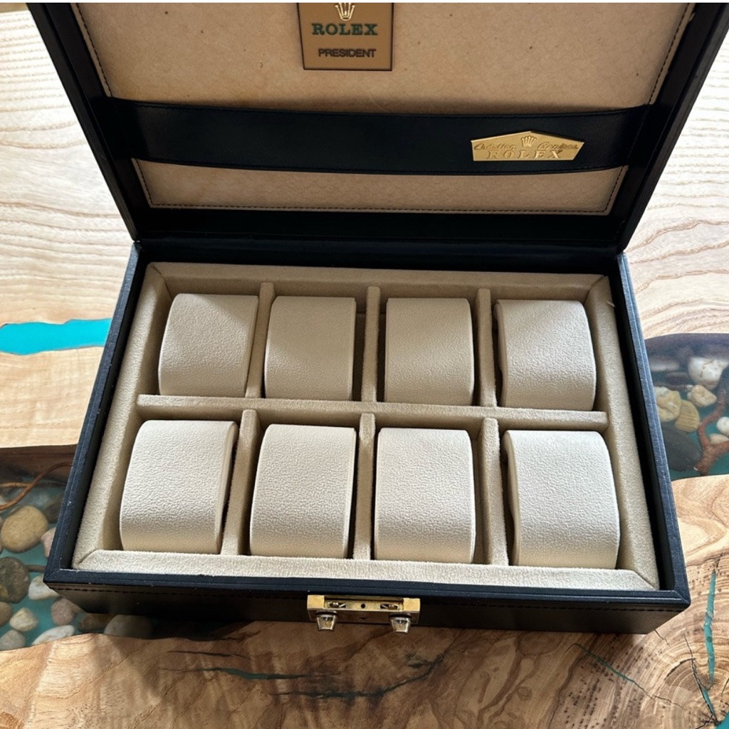 Vintage President Rolex Beige And Black Watch Box Conversion